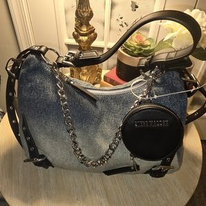 Steve Madden Denim BJUSTYN Blue Shoulder Bag NWT